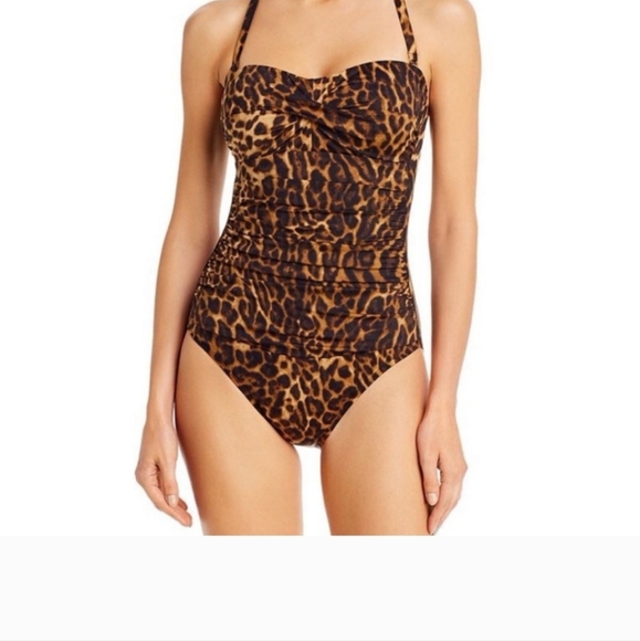 Lauren Ralph Lauren Leopard Print One-Piece Swimsuit Size 12 - Picture 2 of 14